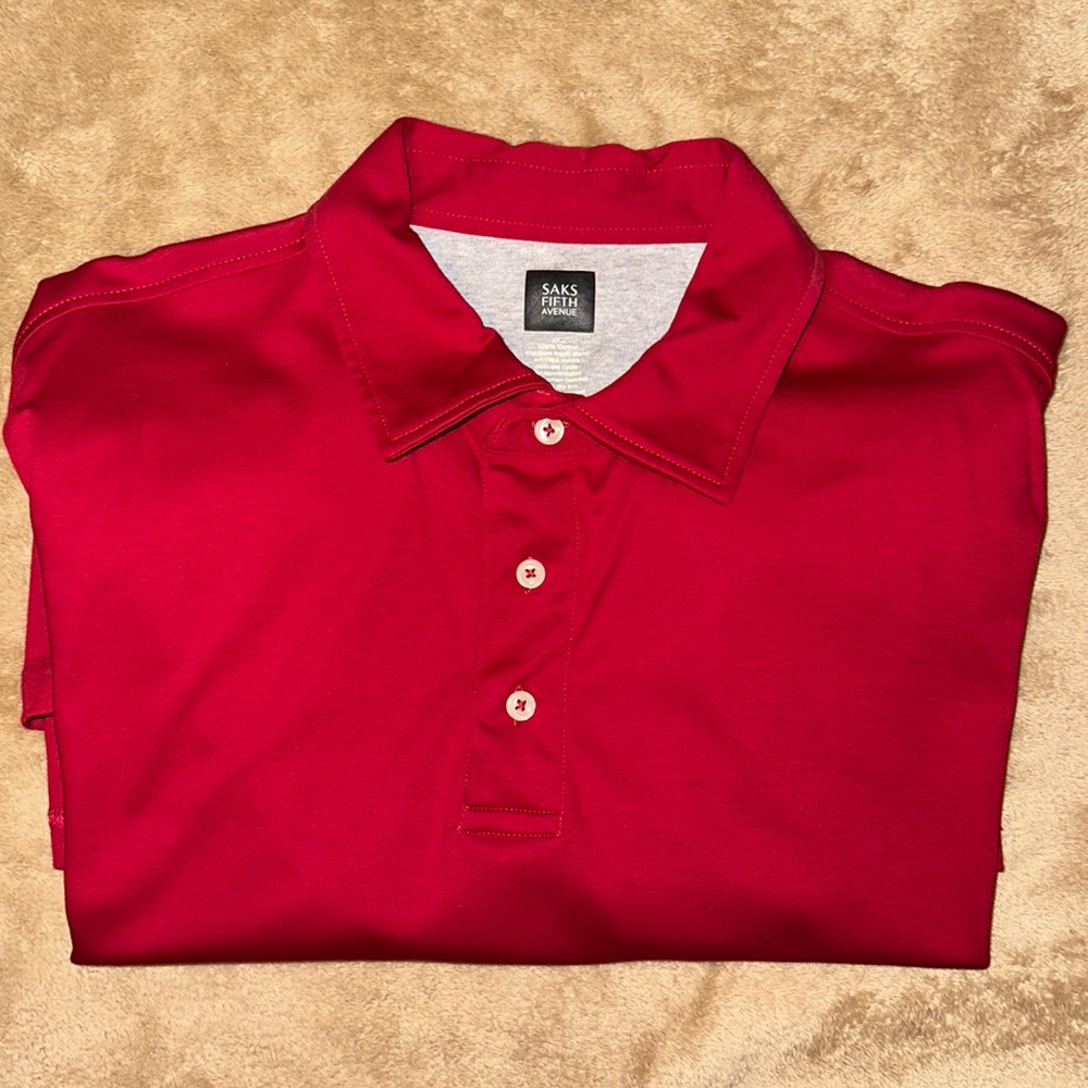 Saks Fifth Avenue 2XL Red Polo